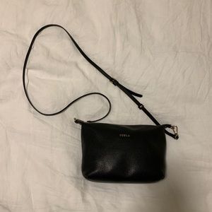 FURLA Black Leather Crossbody Bag